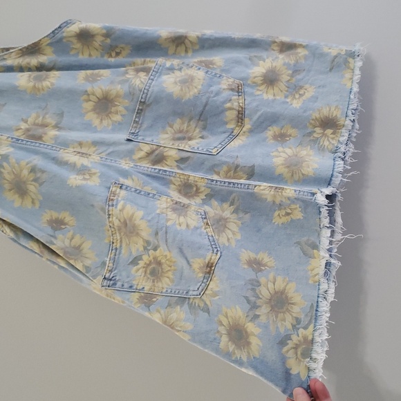 American Eagle Outfitters Sunflower Denim Overall Dress Medium Jean Jumper Rodeo - Picture 6 of 10